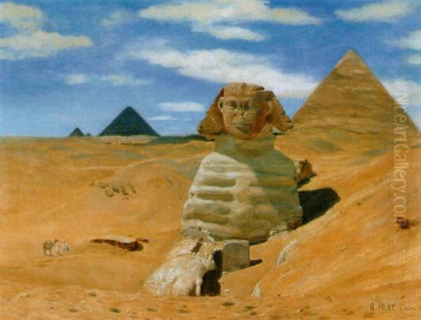 Die Sphinx Vor Den Pyramiden Oil Painting by Otto Pilny