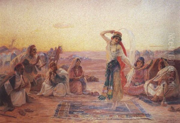 La Danse Dans Le Desert Oil Painting by Otto Pilny