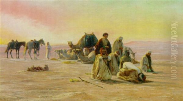 Towards Mecca Oil Painting by Otto Pilny