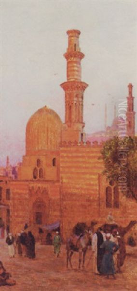 Mosque Mamelouk, Cairo Oil Painting by Otto Pilny