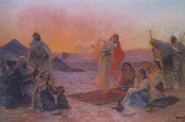 Danse Dans Le Desert Oil Painting by Otto Pilny