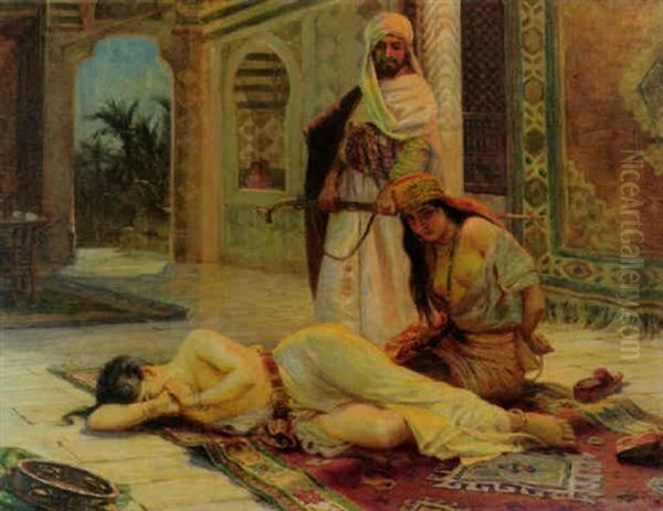 Harem Oil Painting by Otto Pilny