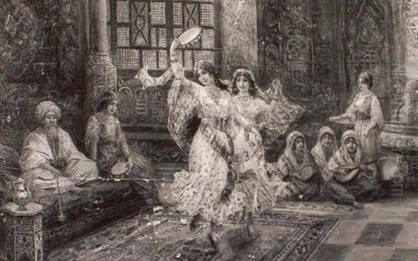 In The Harem Oil Painting by Otto Pilny