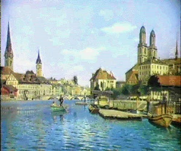 Ansicht Von Zurich Oil Painting by Otto Pilny