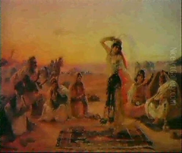 Danse Dans Le Desert Oil Painting by Otto Pilny