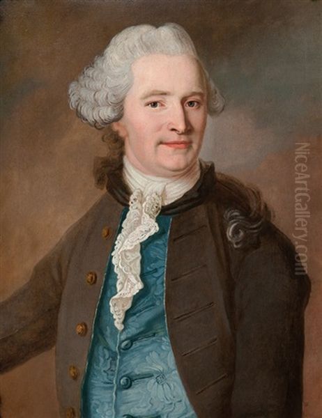 Portrait Of A Gentleman, Traditionally Identifed As Johann Friedrich Struensee Oil Painting by Carl Gustav Pilo