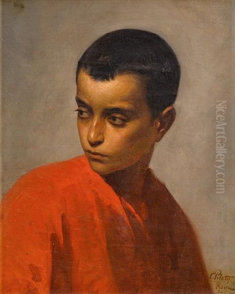 Portrait Of A Boy Oil Painting by Karl Theodor von Piloty