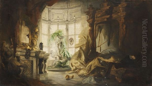 Interieur Mit Tod Don Juans Oil Painting by Karl Theodor von Piloty