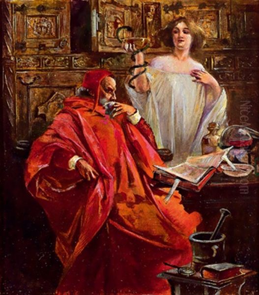 Der Alchimist Oil Painting by Karl Theodor von Piloty