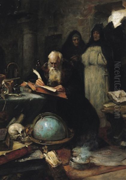 Der Gelehrte Oil Painting by Karl Theodor von Piloty