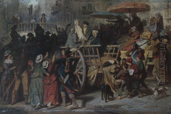 Die Letzte Fahrt Der Girondisten Oil Painting by Karl Theodor von Piloty