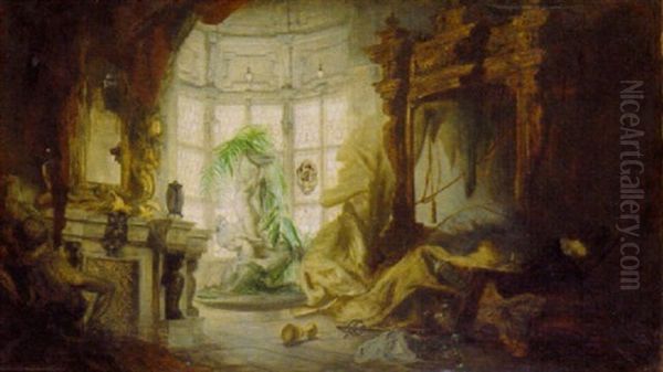 Interieur Mit Tod Don Juans Oil Painting by Karl Theodor von Piloty