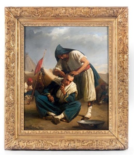 Camp De Zouaves Oil Painting by Isidore Alexandre Augustin Pils