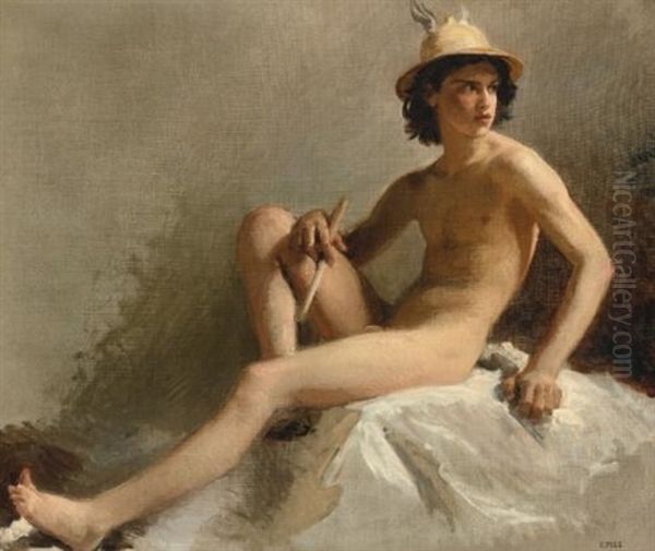 Study For Mercury, Palais Garnier, Paris Oil Painting by Isidore Alexandre Augustin Pils