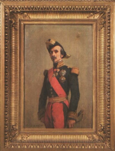 Portrait Du General Renault Oil Painting by Isidore Alexandre Augustin Pils