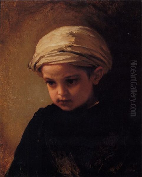 Portrait Of A Young Boy Oil Painting by Isidore Alexandre Augustin Pils