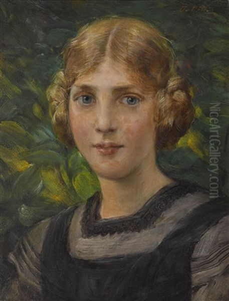 Bildnis Einer Jungen Frau Oil Painting by Otto Piltz