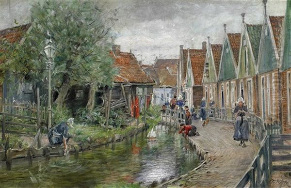 Hollandische Gracht Oil Painting by Otto Piltz