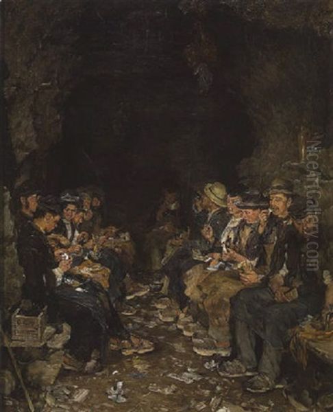 Fruhstuck Im Tunnel Oil Painting by Otto Piltz