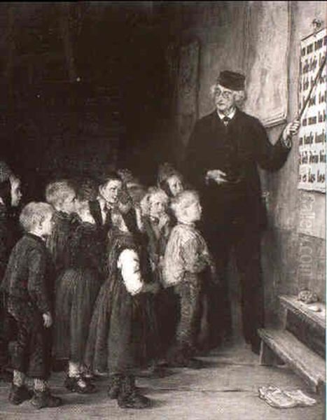 The Schoolmaster Oil Painting by Otto Piltz