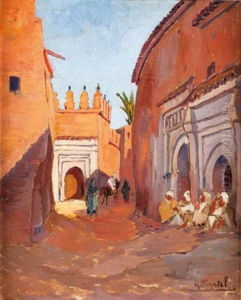 Rue Dun Village Au Maroc Oil Painting by Raphael Pinatel