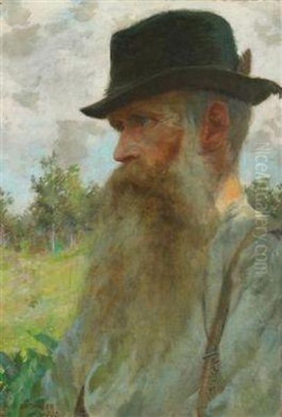 A Likeness Of A Hunter Oil Painting by Hugo Boettinger