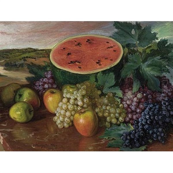 Bodegon De Frutas Oil Painting by Ignacio Pinazo Camarlench