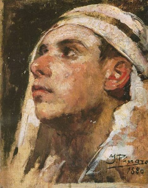 Cabeza De Arabe Oil Painting by Ignacio Pinazo Camarlench