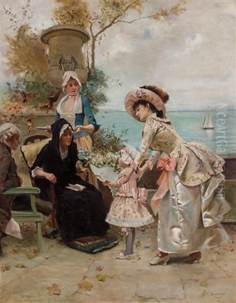 Paying Respects Oil Painting by Emile Auguste Pinchart