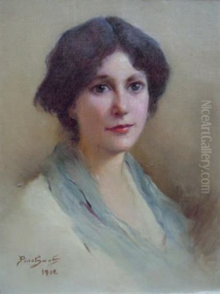 Portrait D'elegante Oil Painting by Emile Auguste Pinchart