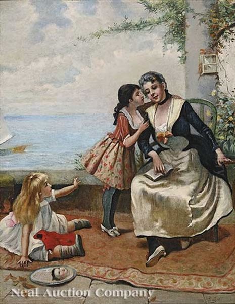 The Broken Doll Oil Painting by Emile Auguste Pinchart