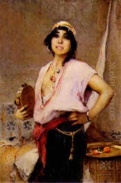 Bedouine De Tunisie Oil Painting by Emile Auguste Pinchart