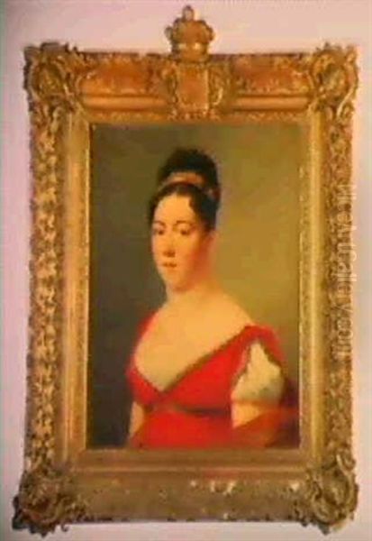 Portrait De La Comtesse Rose Julie Charlotte Delaborde      Epouse Du Comte Henri Francois Delaborde Oil Painting by Jean Antoine Pinchon