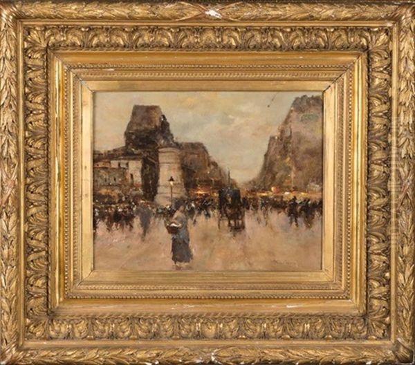 La Place Clichy Oil Painting by Joseph Porphyre Pinchon