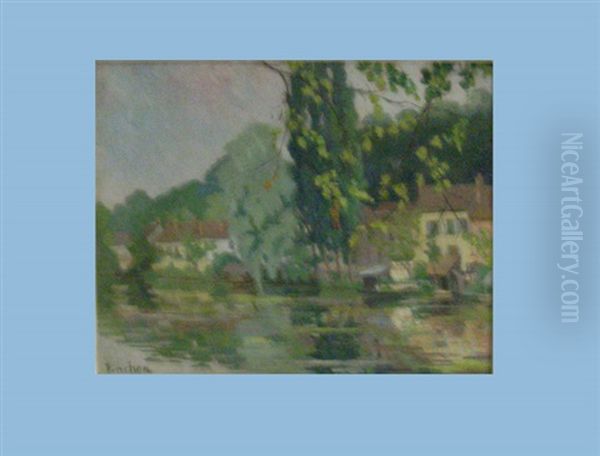 Hauser Am Wasser Oil Painting by Joseph Porphyre Pinchon