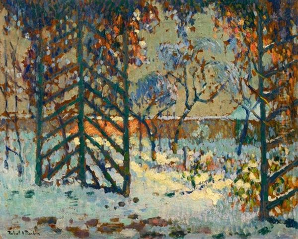 Jardin Sous La Neige Oil Painting by Robert Antoine Pinchon