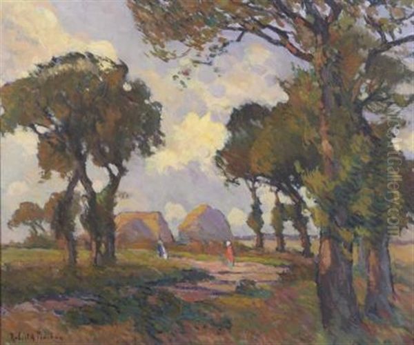 La Campagne, Meules De Foin Oil Painting by Robert Antoine Pinchon