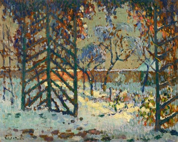 Jardin Sous La Neige Oil Painting by Robert Antoine Pinchon