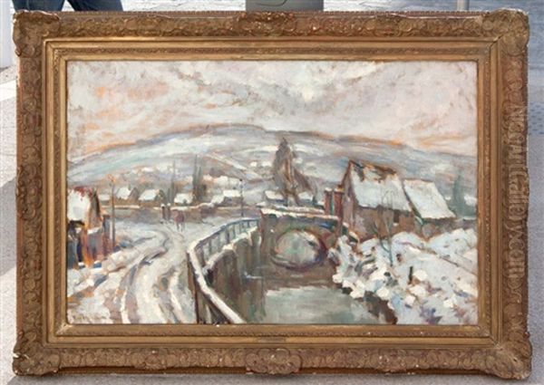 Paysage De Neige Aux Alentours De Rouen Oil Painting by Robert Antoine Pinchon