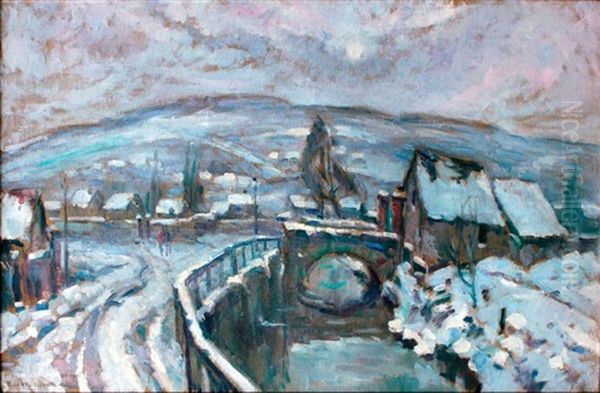 Paysage De Neige Aux Alentours De Rouen Oil Painting by Robert Antoine Pinchon