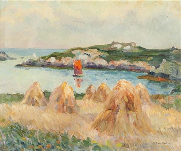 Voile Rouge Dans La Crique, Bretagne Oil Painting by Robert Antoine Pinchon