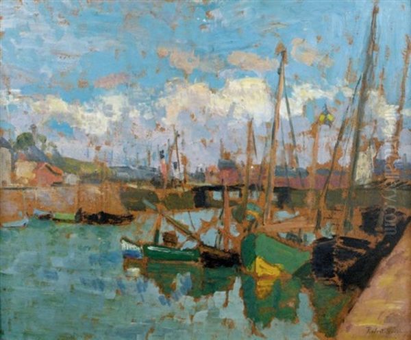 Bateaux Au Port Oil Painting by Robert Antoine Pinchon