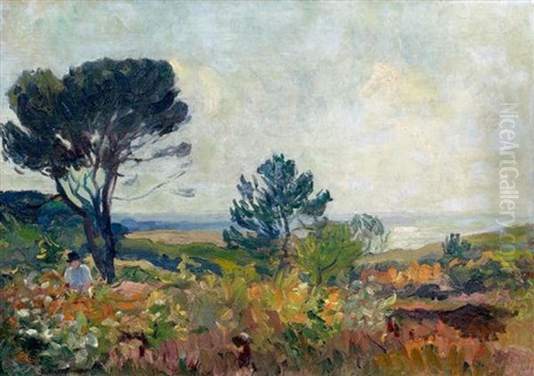 Paysan A Quiberville Oil Painting by Robert Antoine Pinchon