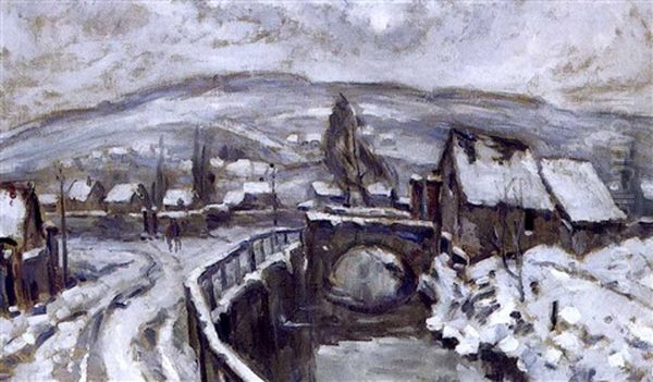 Robec Sous La Neige Oil Painting by Robert Antoine Pinchon