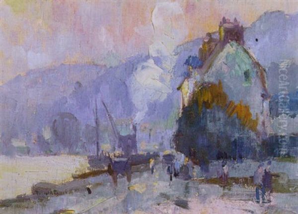 Les Quais A Rouen Oil Painting by Robert Antoine Pinchon