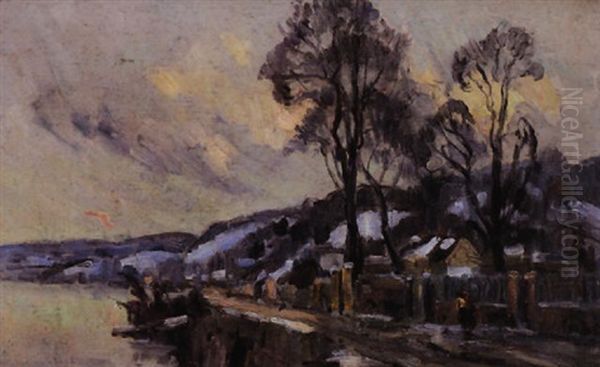 Paysage De Neige A Croisset Oil Painting by Robert Antoine Pinchon