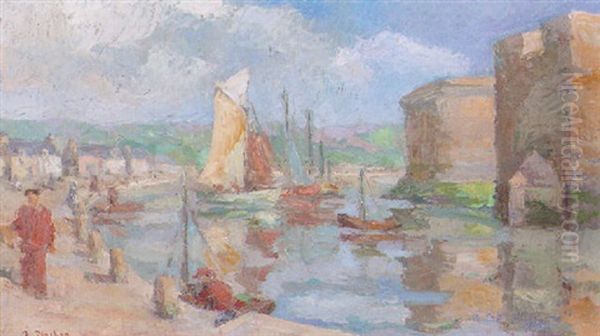 Le Port De Concarneau Oil Painting by Robert Antoine Pinchon