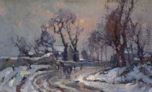 Paysage De Neige Oil Painting by Robert Antoine Pinchon