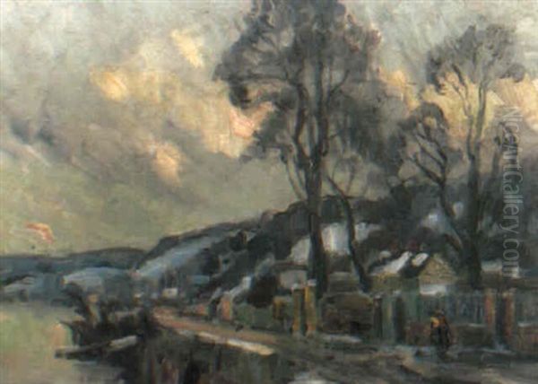 Paysage De Neige A Croisset Oil Painting by Robert Antoine Pinchon