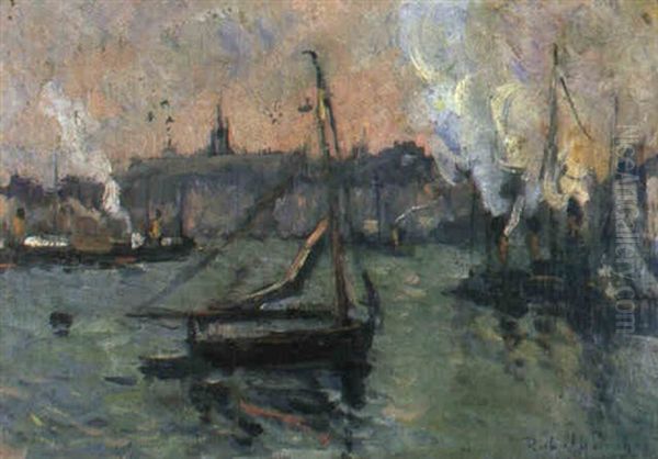 Bateaux De Peche Au Port Oil Painting by Robert Antoine Pinchon